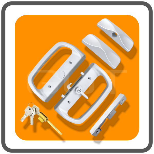 มือจับล็อคประตูบานเลื่อนคู่ ระบบ Single Lock แบบมีกุญแจ - Image 3