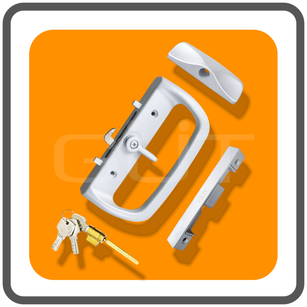 มือจับล็อคประตูบานเลื่อนเดี่ยว ระบบ Single Lock แบบมีกุญแจ - Image 3