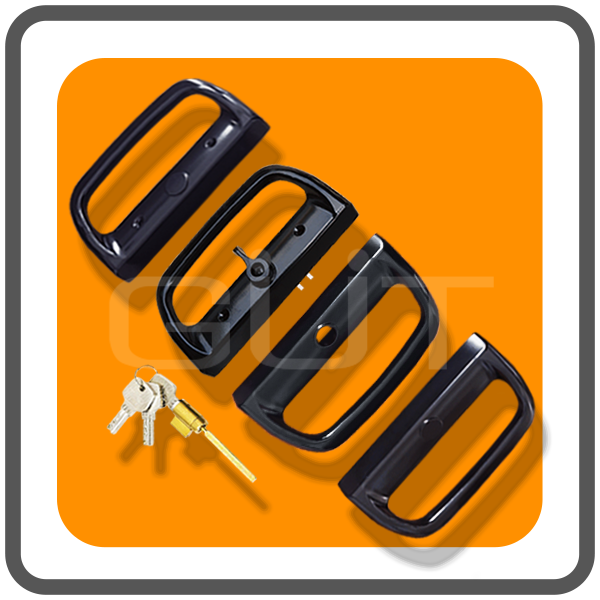 มือจับล็อคประตูบานเลื่อนคู่ Standard-D ระบบ Multipoint Lock แบบมีกุญแจ (มือจับ D 4 ด้าน ในบ้าน 2 : นอกบ้าน 2)