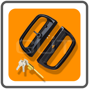 มือจับล็อคประตูบานเลื่อนเดี่ยว Standard-D ระบบ Multipoint Lock แบบมีกุญแจ (มือจับ D 2 ด้าน ในบ้าน 1 : นอกบ้าน 1)