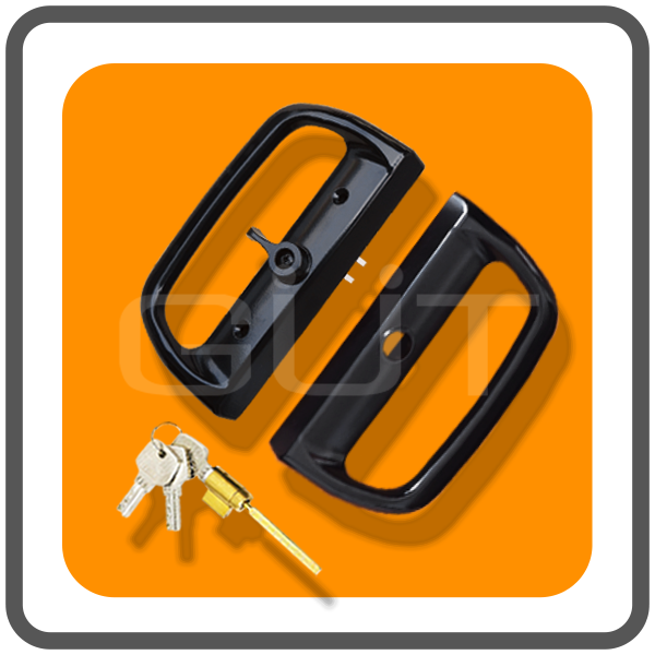 มือจับล็อคประตูบานเลื่อนเดี่ยว Standard-D ระบบ Multipoint Lock แบบมีกุญแจ (มือจับ D 2 ด้าน ในบ้าน 1 : นอกบ้าน 1)